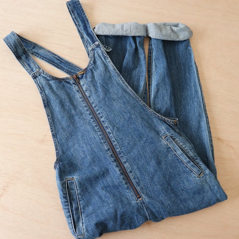 Forever 21 Zip-Front Denim Overalls